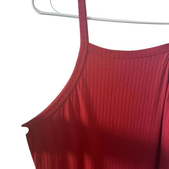 Love J Burnt Orange Ribbed Sleeveless Bodycon Maxi Dress Size 1XL - Picture 5 of 9